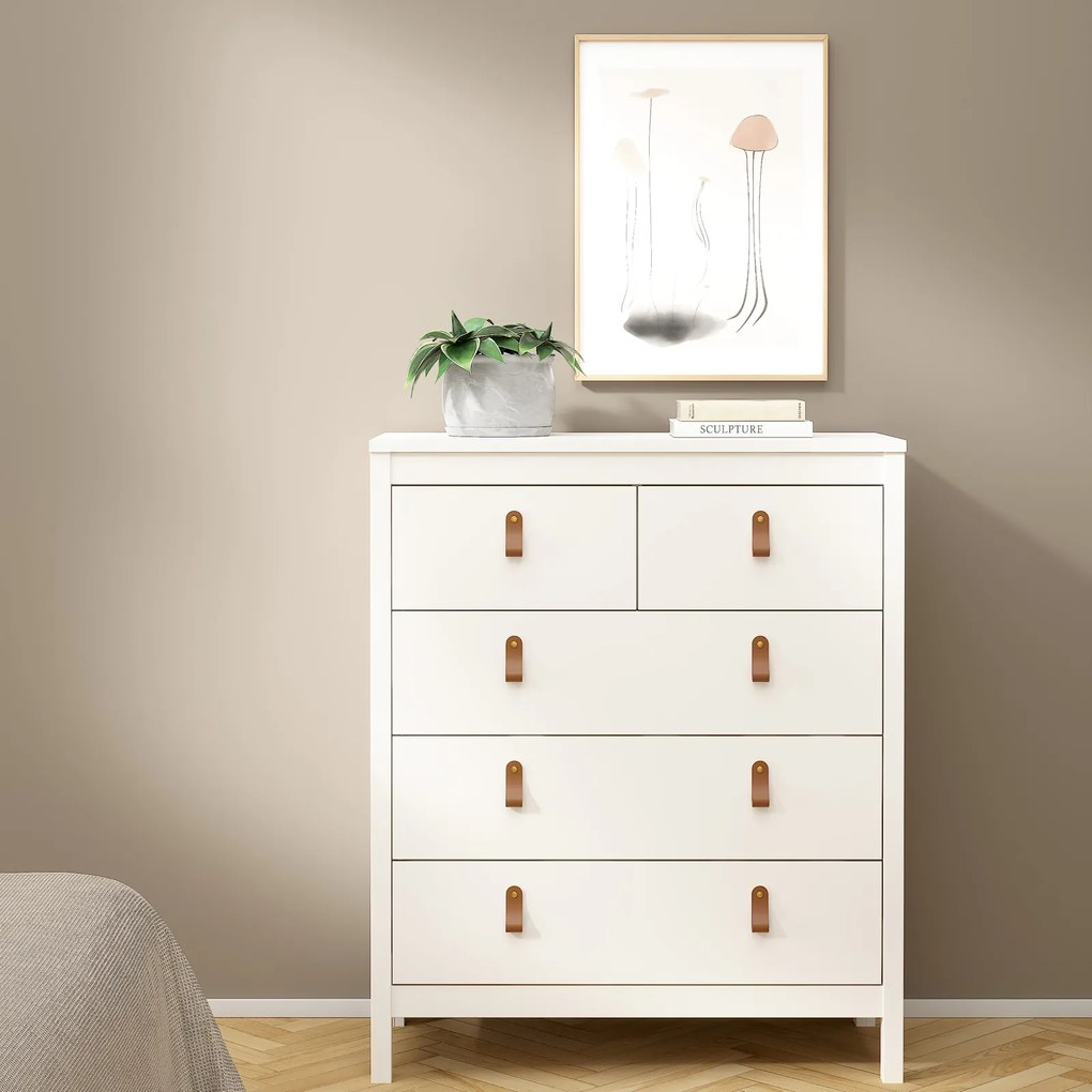 Funkcjonalna komoda pokojowa z szufladami Madrid 3+2 biały mat
