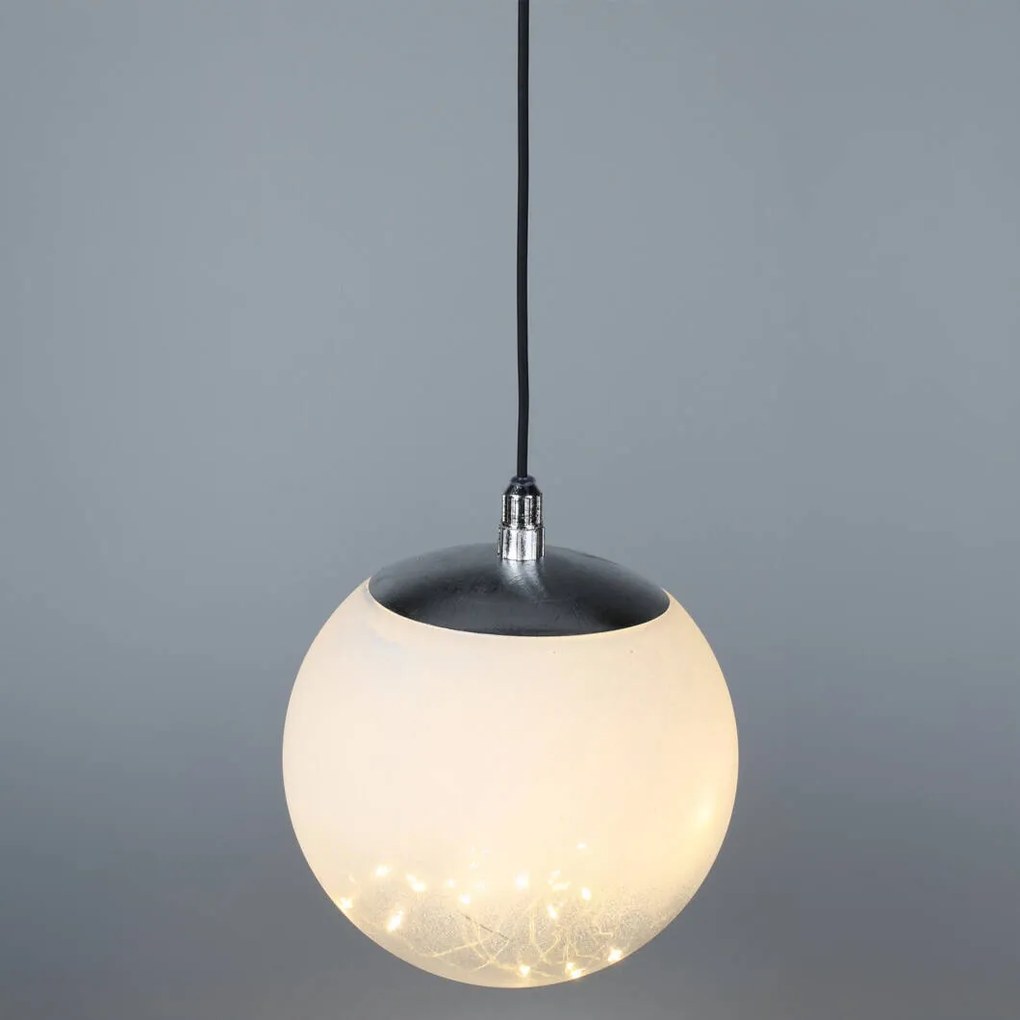 Ozdoba świelna, transparentna kula z LED, Ø 18 cm