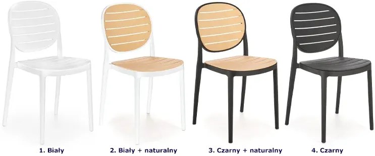 Krzesło sztaplowane czarny + naturalny - Sirin