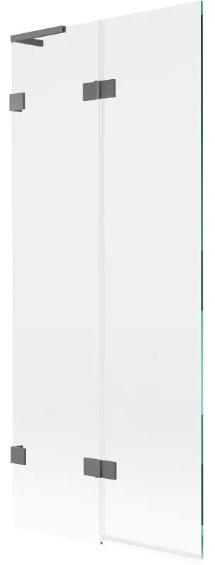 Mexen Lunar L parawan nawannowy 2-skrzydłowy lewy 80 x 150 cm, transparent, gun metal - 897L-080-100-95-00-L