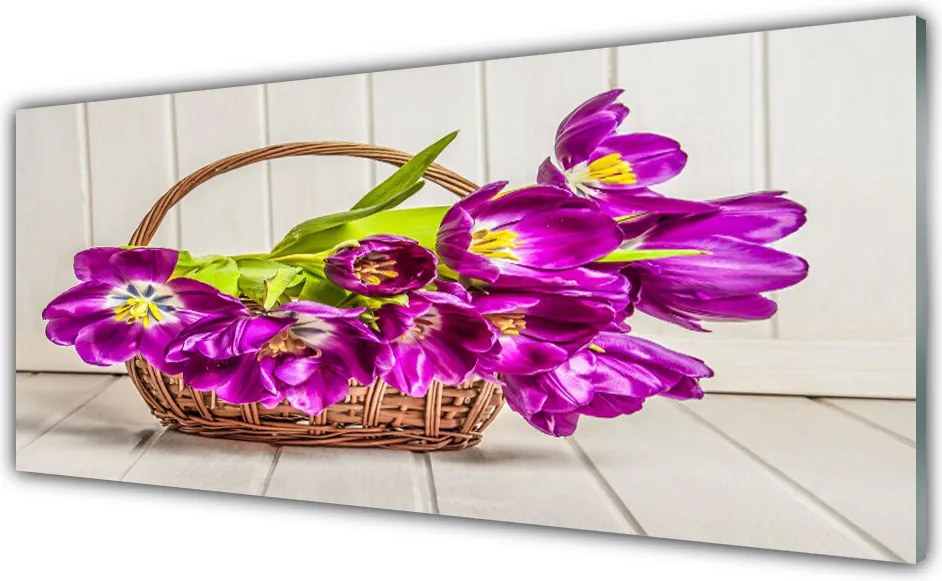 Panel Szklany Rustykalny Bukiet w Koszyku