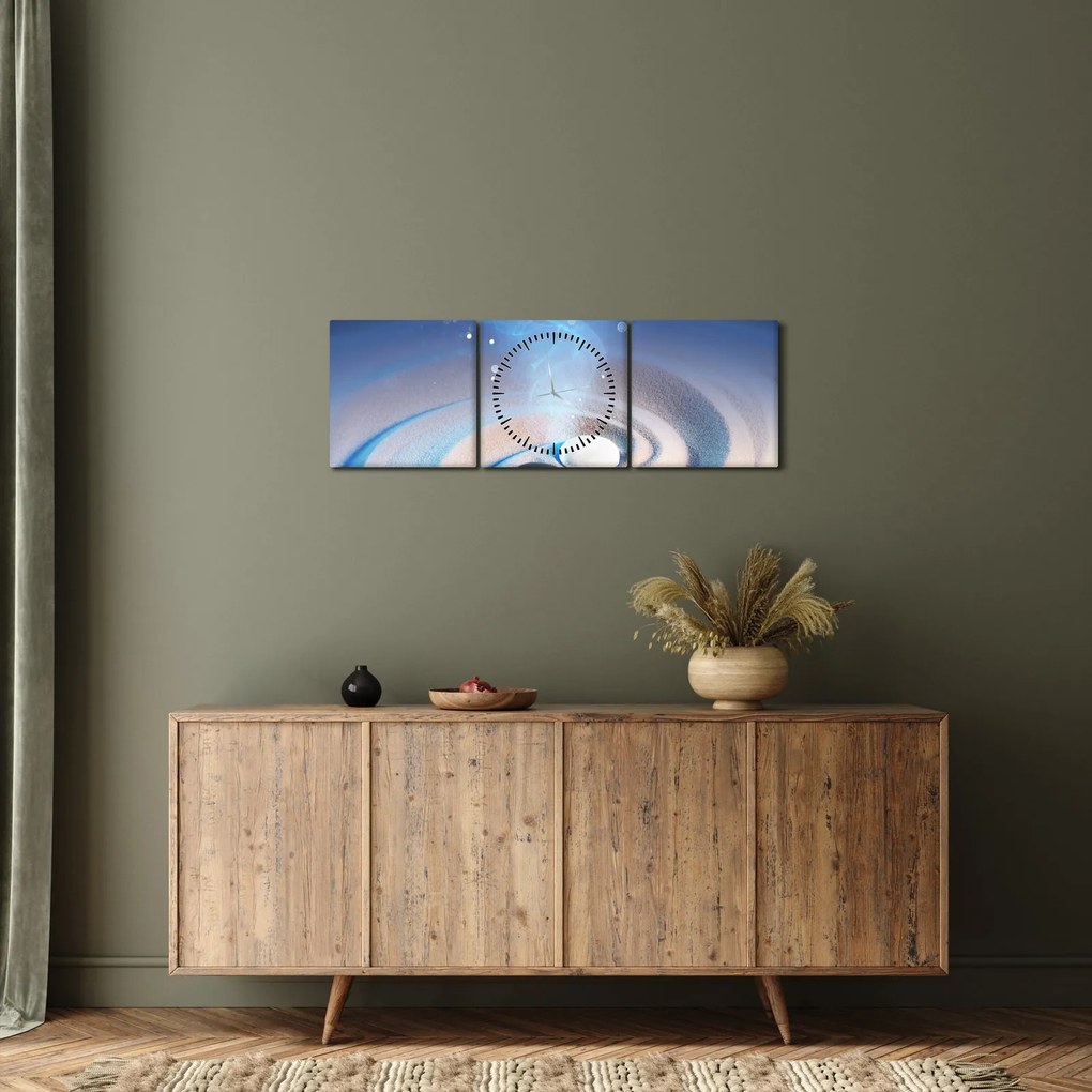 Obraz - Eteryczny yin-yang (z zegarem) (90x30 cm)