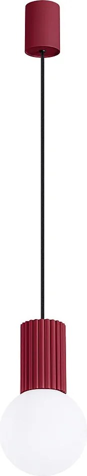 Lampa Wisząca Nowoczesny Halo, Aluminium/Szkło - 1 Źródło - L.12 X H.120 Cm - Burgund