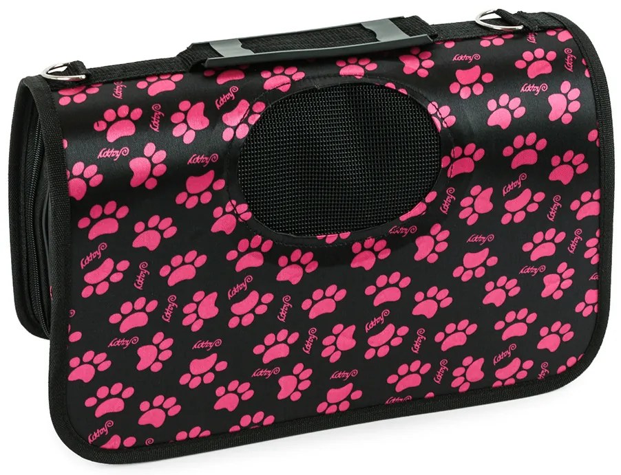 Torba transportowa dla psa/kota FURGO XL, czarno-różowa