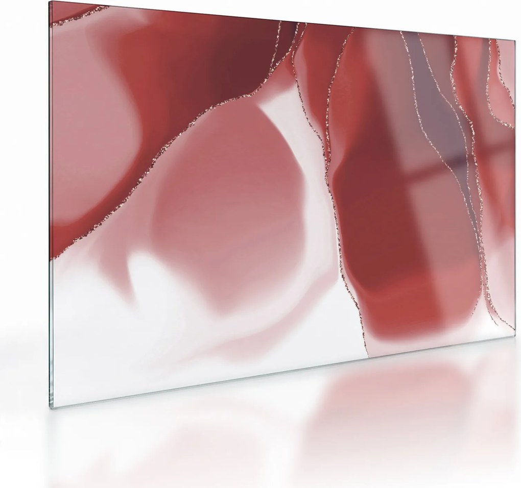Obraz na szkle - Czerwony abstrakcyjny kwiat N⁰3 (70x50 cm)
