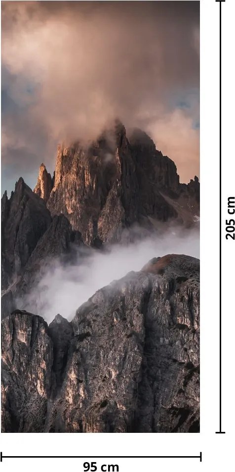 Fototapeta na drzwi - Włoskie Dolomity ukryte we mgle (95x205cm)