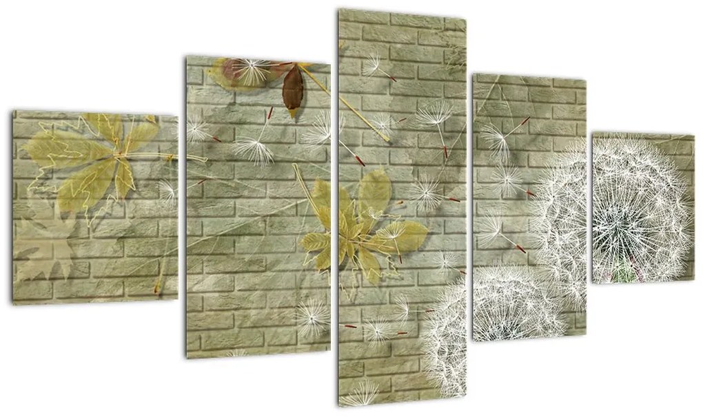 Obraz - Dmuchawce unoszone wiatrem (125x70 cm)