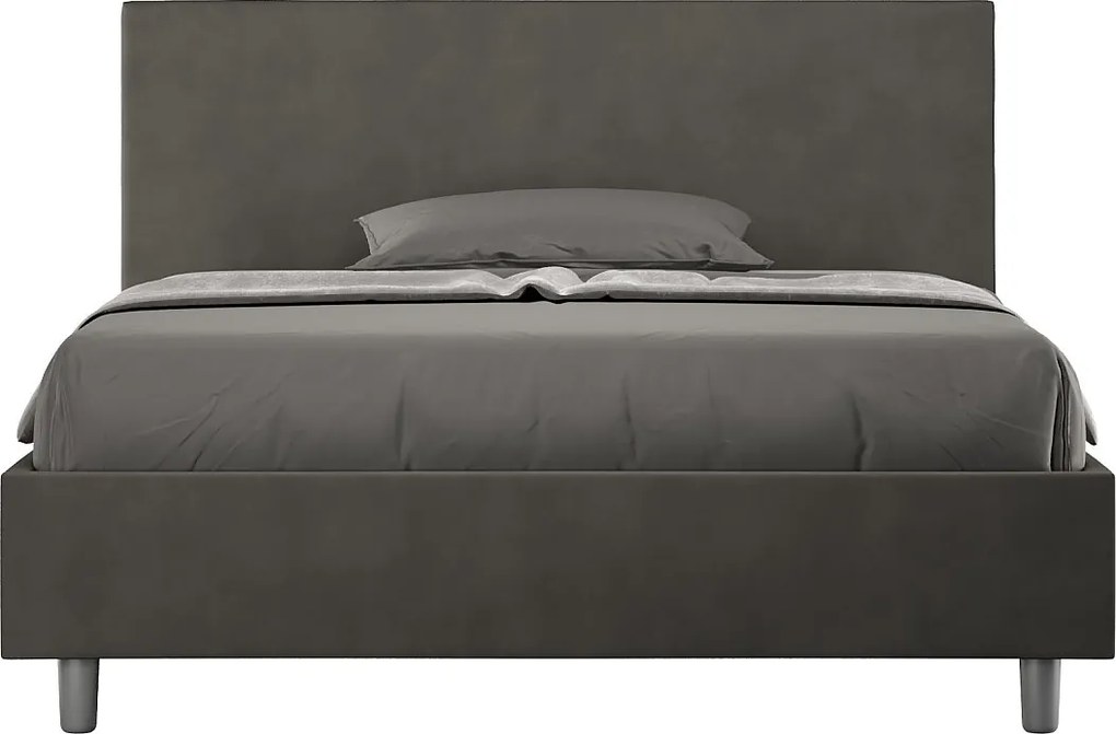 Łóżko bez stelaża tapicerowane 140x210 microfibra szary Adele