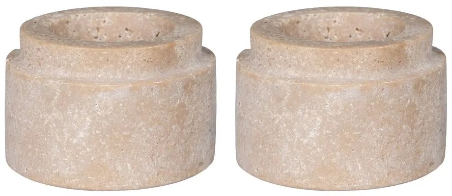 Kamienne świeczniki zestaw na świeczkę typu tealight 2 szt. – House Nordic