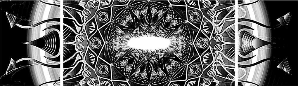 Obraz czarno-białych ozdób (170x50 cm)
