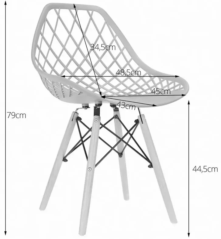 Zestaw czarnych ergonomicznych krzeseł 4 szt. - Omas 3S