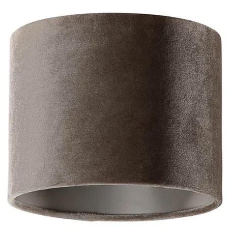 Abażur welurowy okrągły taupe 18/18/14