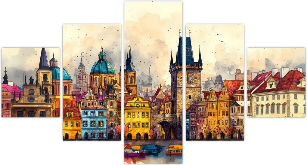 Obraz - Jesień w malowanym mieście (125x70 cm)