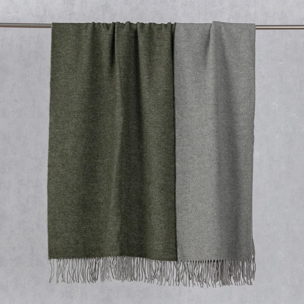 Pled Merinos 140x200cm melange green khaki