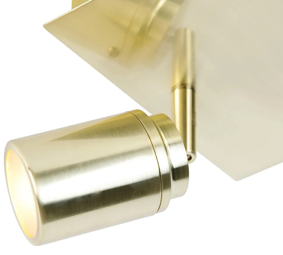 Nowoczesny reflektor łazienkowy mosiężny kwadratowy 2-światła IP44 - Ducha