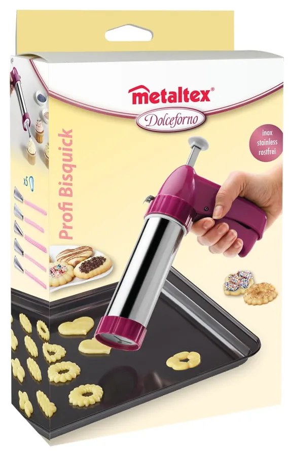 Pistolet z nakładkami do porcjowania ciastek Metaltex Bisquick