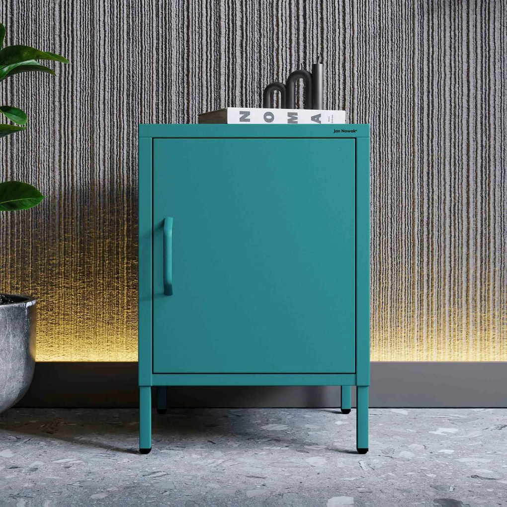 Szafka nocna metalowa morska Modern MIA, 424 x 595 x 400 mm