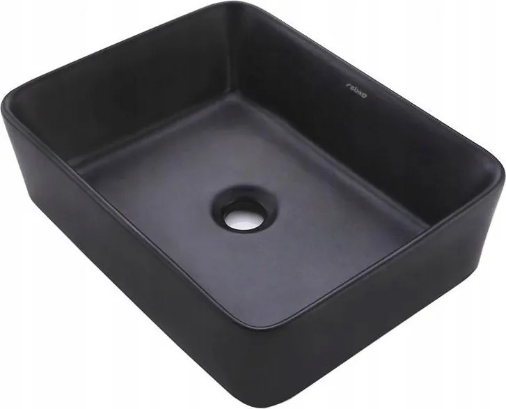 Umywalka nablatowa ceramiczna matowa czarna stawiana na blat prostokątna