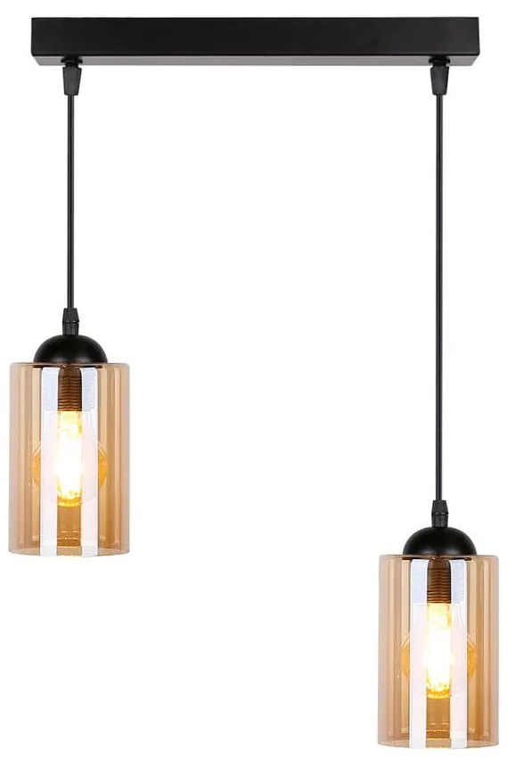 Czarna lampa wisząca ze szklanym kloszem 10x34 cm Bistro – Candellux Lighting