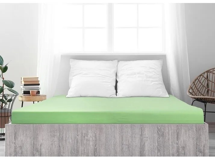 4Prześcieradło Home Jersey Ideal zielone, 160 x200 cm, 160 x 200 cm