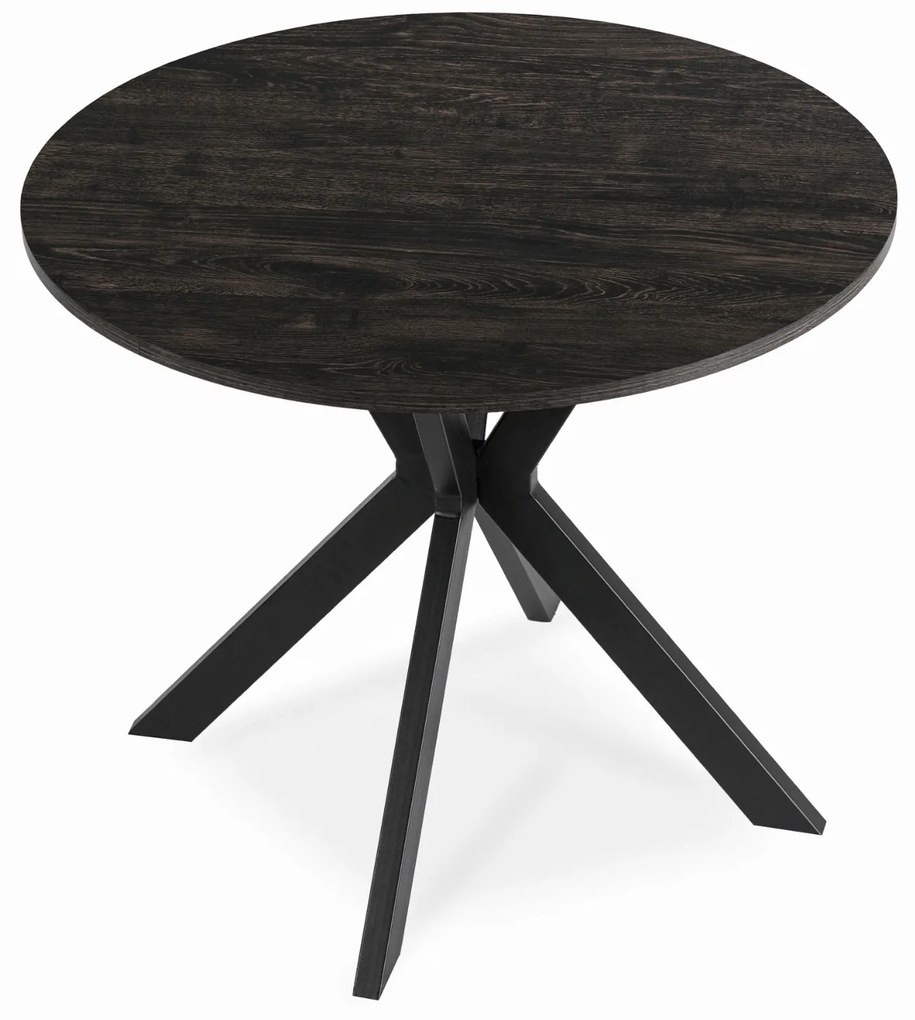 Stół Okrągły LAUREN 80 cm Czarny Loft Nowoczesny