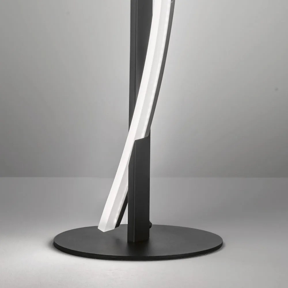 Czarna lampa stojąca LED ze ściemniaczem (wysokość 144,5 cm) Bridge – Fischer & Honsel