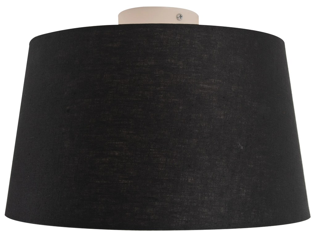 Nowoczesna lampa sufitowa biała z czarnym kloszem 35 cm - Combi klasyczny/Antyczny Oswietlenie wewnetrzne