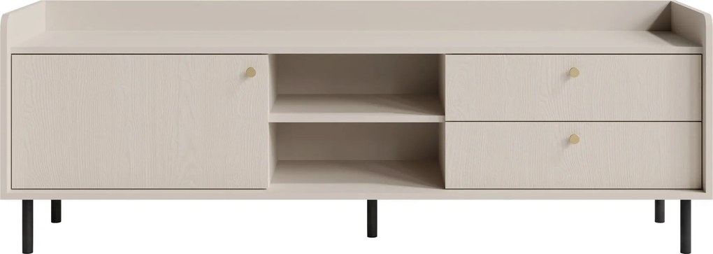 Szafka RTV stojąca ASTREA 170 cm do Salonu pod Telewizor 2 Szuflady - Odcienie beżu