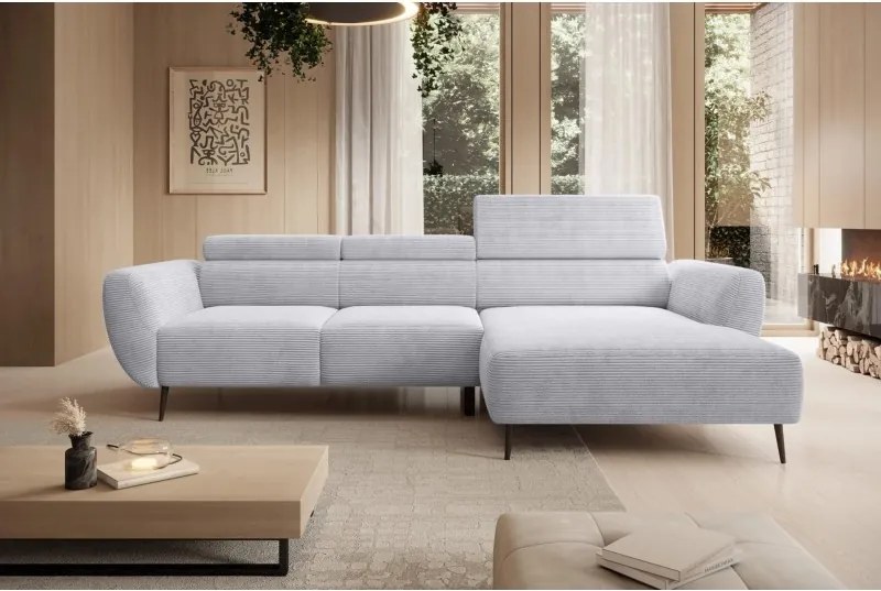 Narożnik ALISSON S/MINI Prawostronny z elektrycznym wysuwem w tkaninie POSO 27 WERSAL