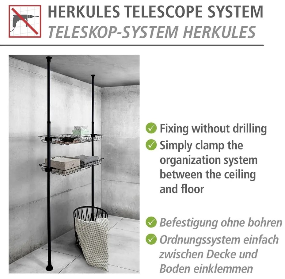 Metalowe organizery do szafy zestaw 2 szt. Herkules – Wenko