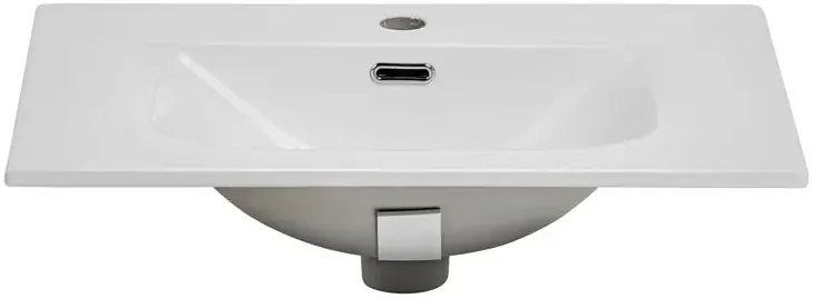 Biała prostokątna umywalka ceramiczna - Kenet 60 cm