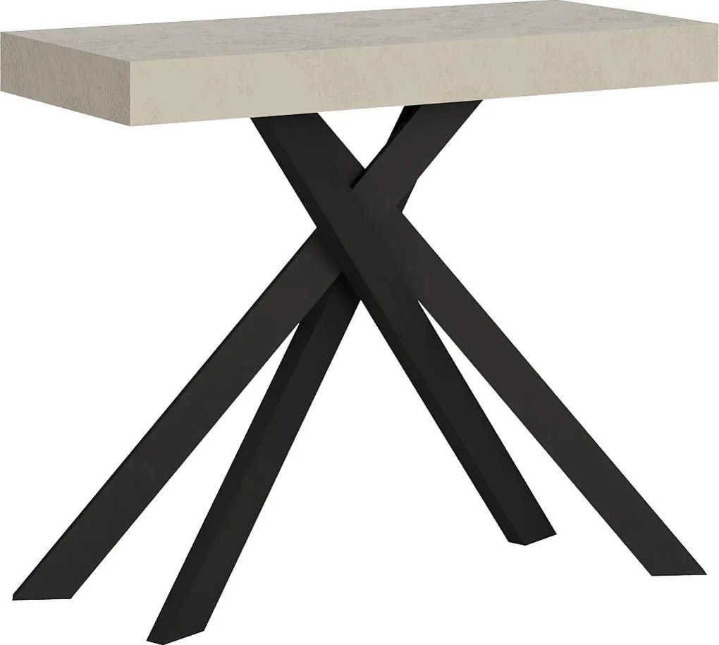 Konsola rozkładana 90x40/196 cm Krack Small kaszmir nogi w kolorze antracytu