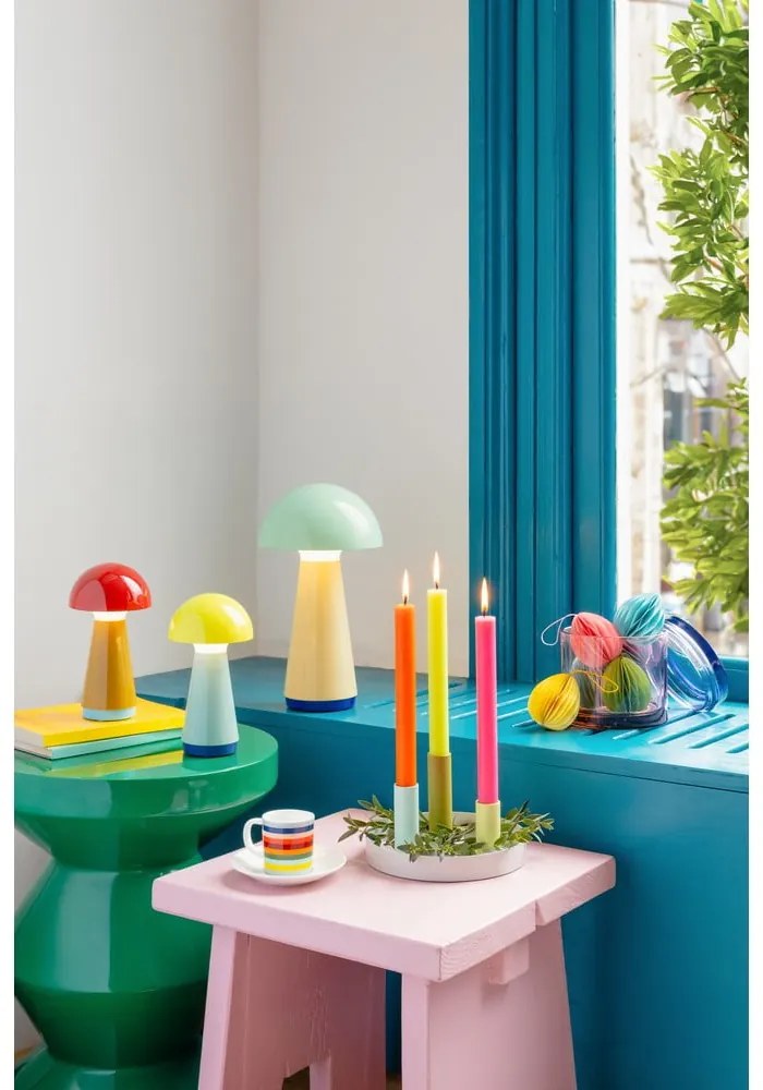 Żółto-jasnoniebieska lampa stołowa LED ze ściemniaczem (wysokość 18 cm) Bobbi – Remember