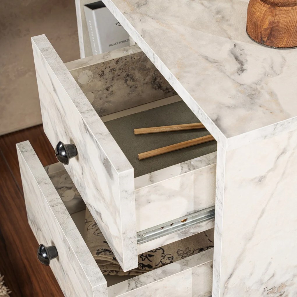 Stolik nocny Glimmer Fressia Marble Gold