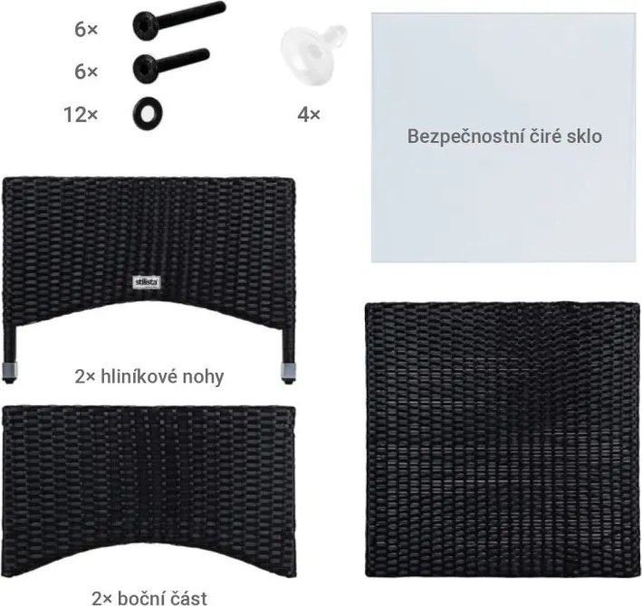 STILISTA Stolik 58 x 58 cm, polirattan, kremowy