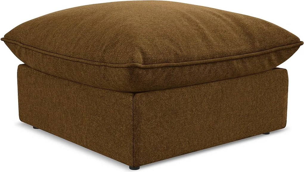 Pufa - z tkaniny welwetowej - musztardowy - MANAO