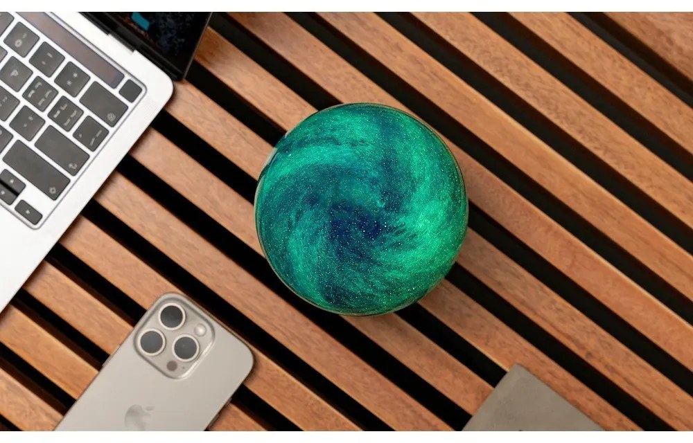 Lampa stołowa LED w ciemnym naturalnym kolorze ze szklanym kloszem (wysokość 13 cm) Galaxy Breeze – Gingko
