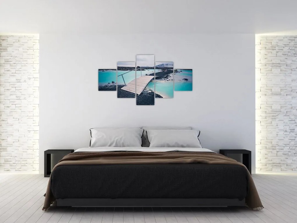 Obraz drewnianego mostu (125x70 cm)