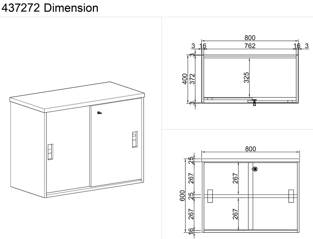 Nadstawka z przesuwnymi drzwiami MIRELLI, 800 x 400 x 600 mm, brzoza