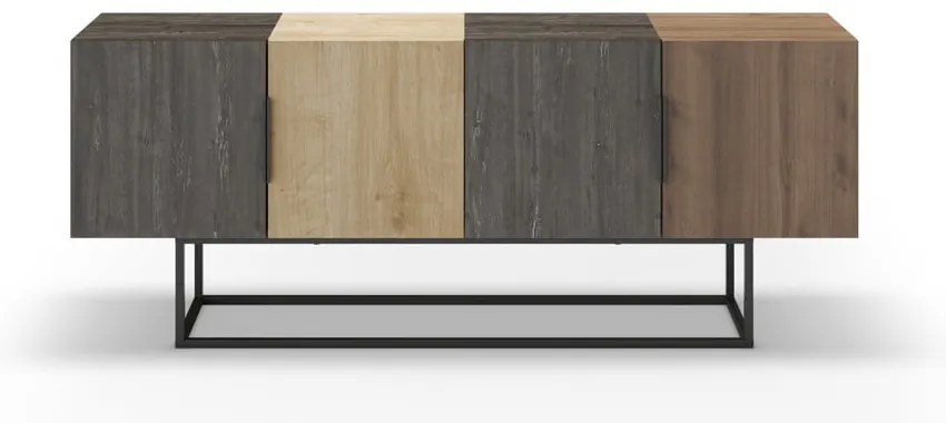 Brązowa szafka pod TV w dekorze dębu 140x55 cm Titan – Marckeric