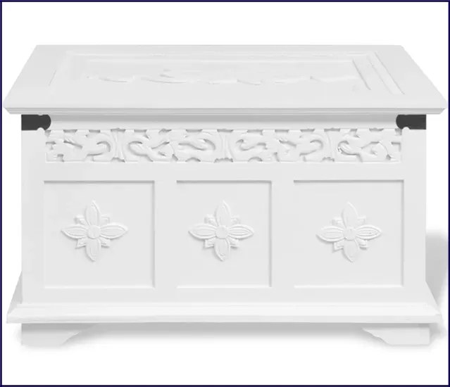 Zestaw dwóch białych skrzyń na pościel S1-C45