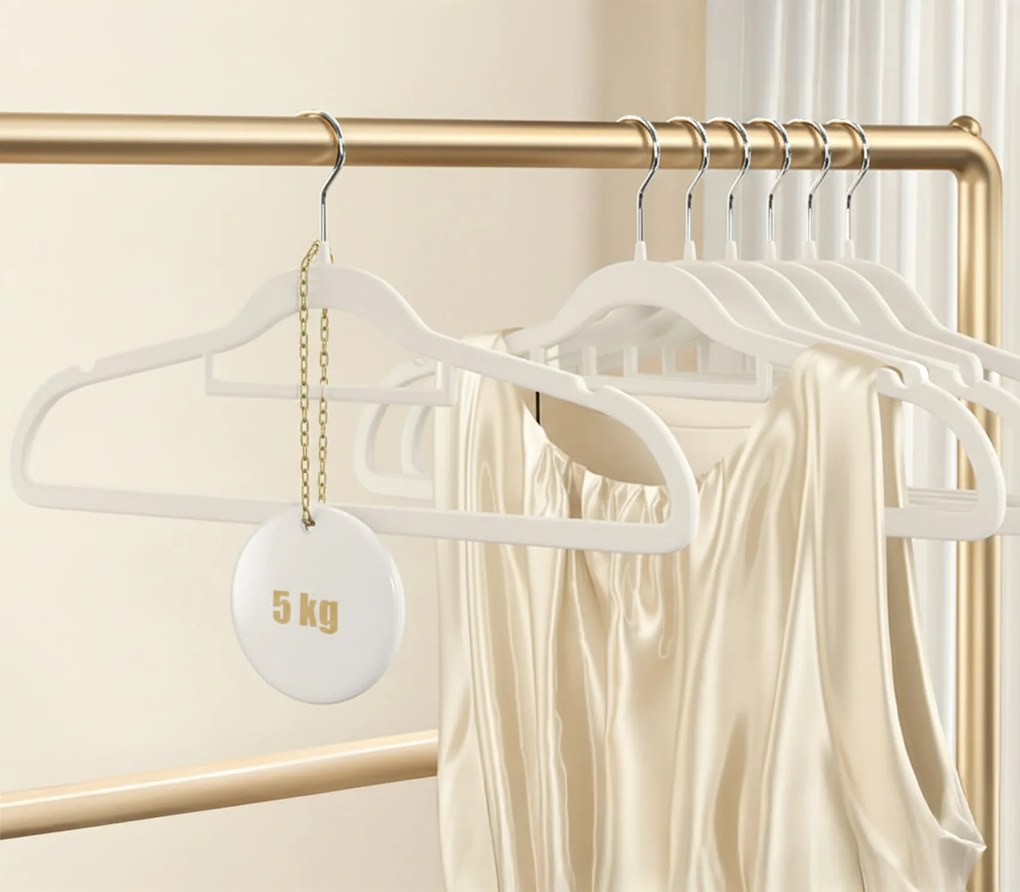 Zestaw wieszaków welurowych MAGIC VELVET 20 szt. białe