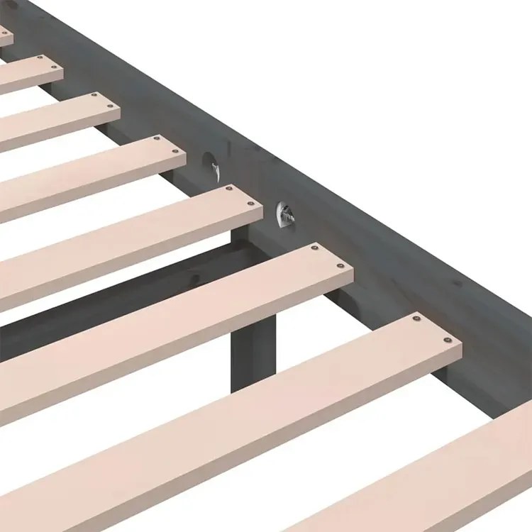 Szare sosnowe łóżko z zagłówkiem 120x200 B4-A11
