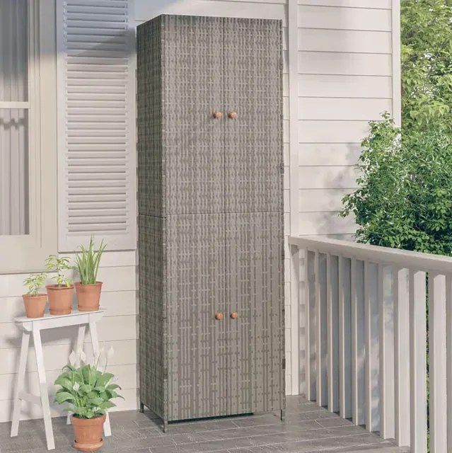 Szara pojemna szafa gospodarcza do garażu C8-G51