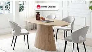 Stół do jadalni dla 6 osób z MDF - Naturalny jasny - ANTELADA