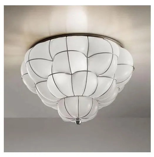 SIRU - Lampa sufitowa POUFF 3xE27/60W/230V chrom/biała Szkło weneckie