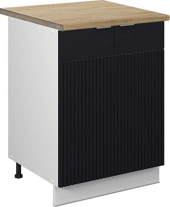 Szafki kuchenne czarne paski 60x60x82 fame-line