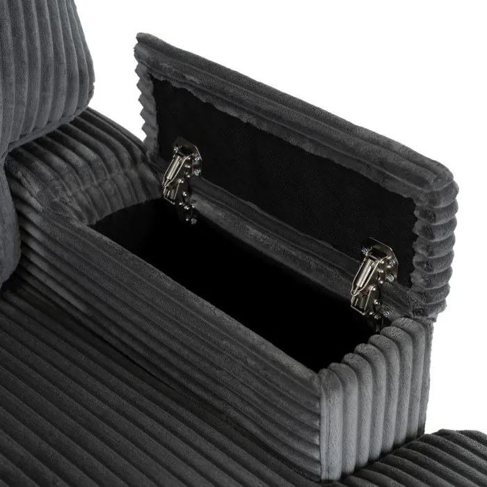 Fotel Wypoczynkowy Sofa NEO Szary Sztruksowy Nowoczesny