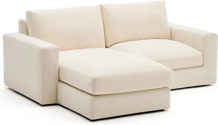 Beżowy narożnik z tkaniny szenilowej (lewostronny/z szezlongiem) Alea – Kave Home