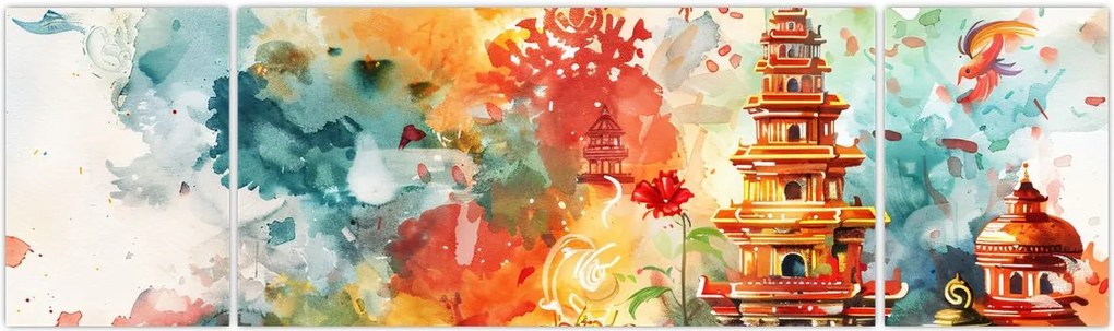 Obraz - Ilustracja akwarelowa (170x50 cm)
